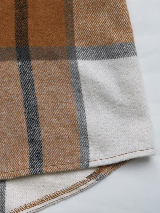 Retro Plaid Long Jacket – Effortless Charm and Comfort for Every Occasion - Shello's Creative Boutique