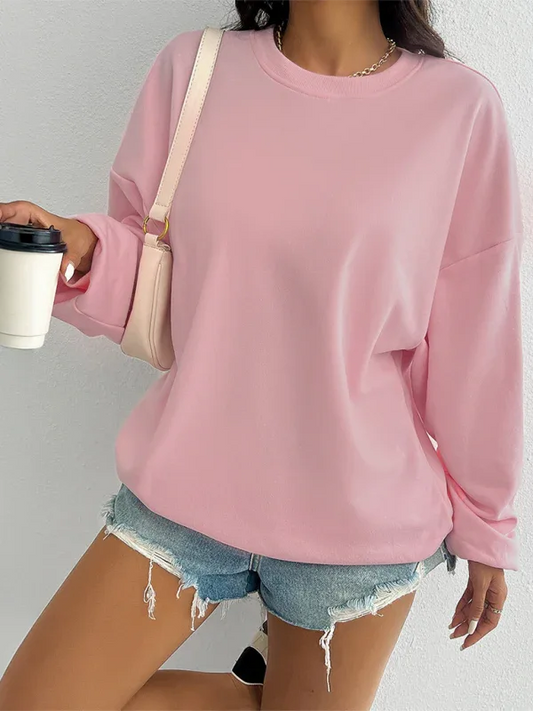 Letter Printed Sweatshirt - Casual Loose Long Sleeve Top - Shello's Creative Boutique