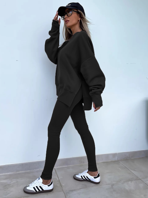 New style casual tight pants loose sweater suit two piece set Shello's Creative Boutique