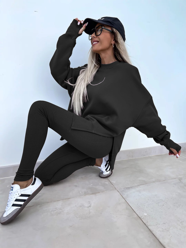 New style casual tight pants loose sweater suit two piece set Shello's Creative Boutique
