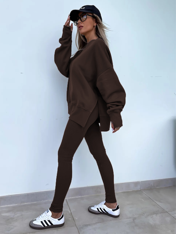 New style casual tight pants loose sweater suit two piece set Shello's Creative Boutique