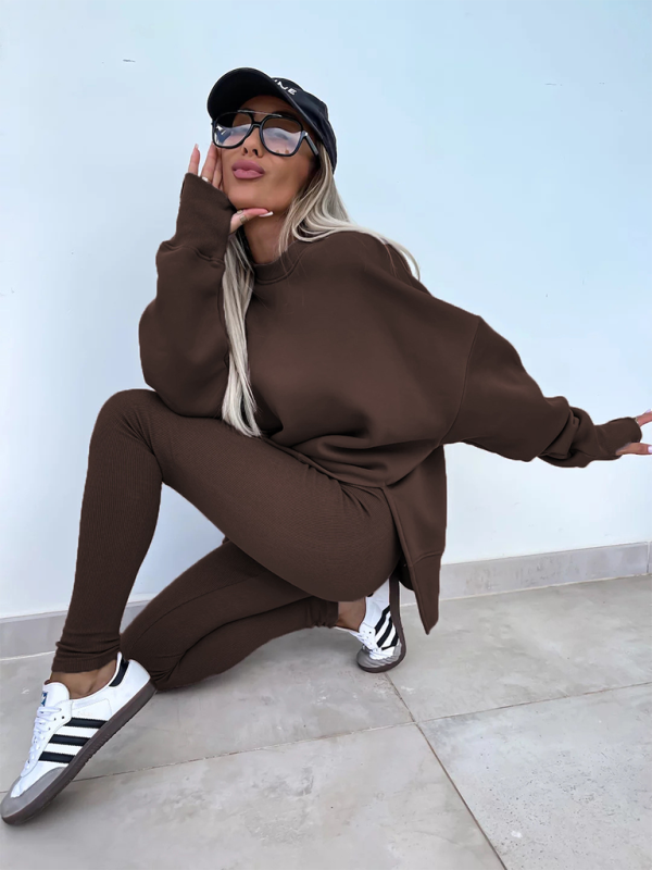 New style casual tight pants loose sweater suit two piece set Shello's Creative Boutique