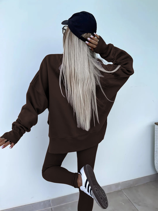 New style casual tight pants loose sweater suit two piece set Shello's Creative Boutique
