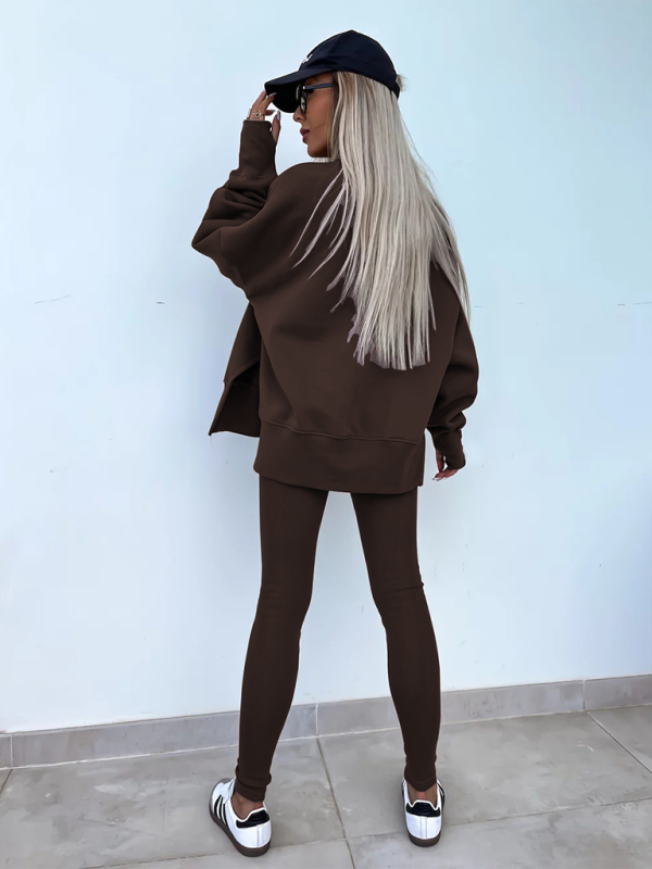 New style casual tight pants loose sweater suit two piece set Shello's Creative Boutique