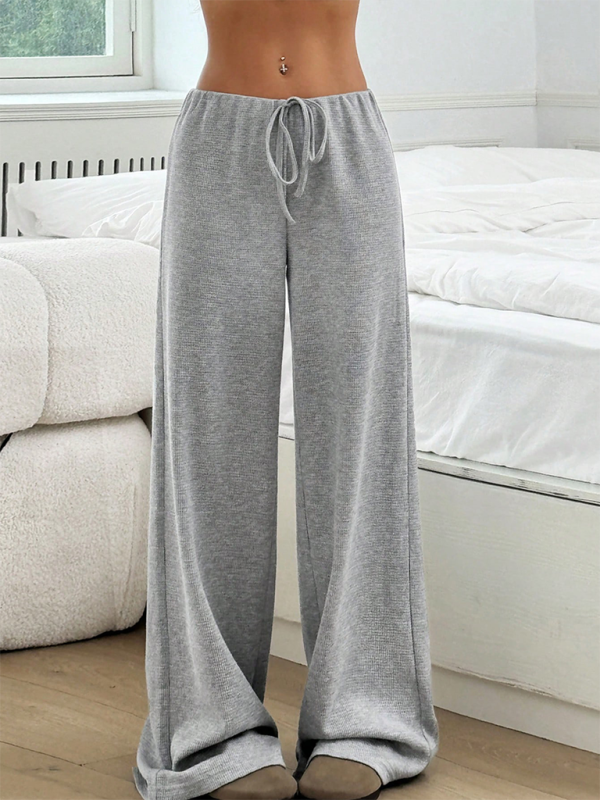 Casual Striped Rubber Band Drawstring Straight Leg Pants – Effortless Comfort