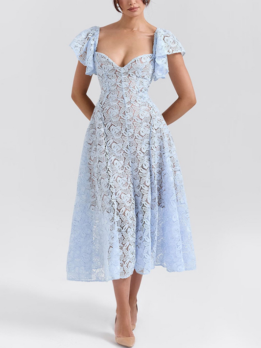 New Lace Ruffle Sleeve Dresses Shello's Creative Boutique