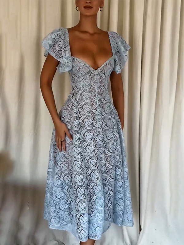 New Lace Ruffle Sleeve Dresses Shello's Creative Boutique