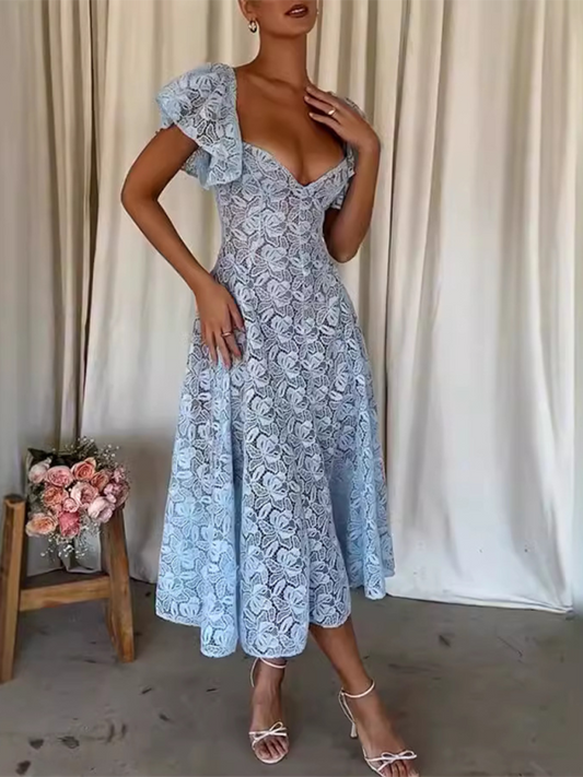 New Lace Ruffle Sleeve Dresses Shello's Creative Boutique