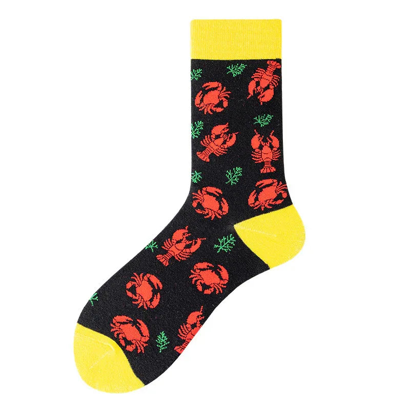 Men’s Lobster Cartoon Fun Pattern Stockings - Shello's Creative Boutique