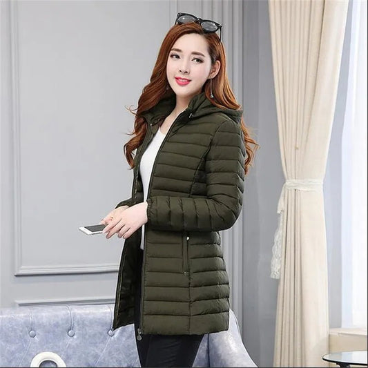 Women's Detachable Hooded Long Winter Coat – Slim Fit, Plus Size up to 6XL - Shello's Creative Boutique