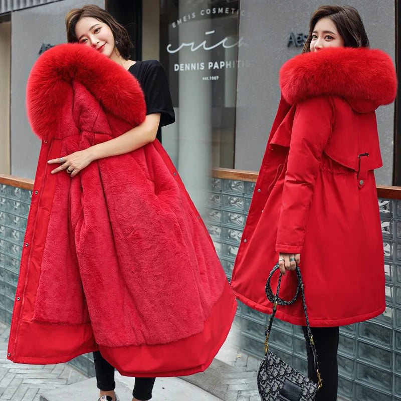 Women's Thick Fur - Lined Hooded Parka Coat | Plus Size Up to 6XL - Shello's Creative Boutique