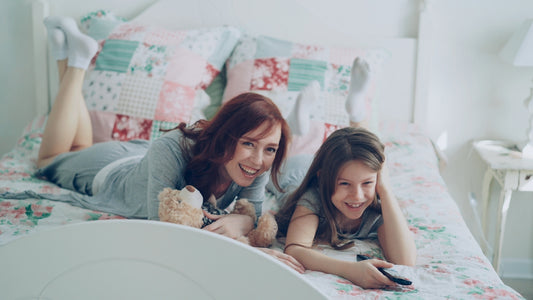 A mother and daughter enjoy quality time.