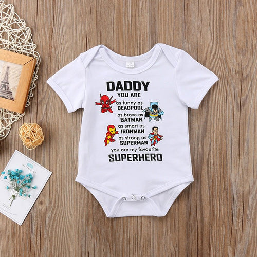 0 - 18M Infant Newborn Baby Superhero Clothes Short Sleeve Cartoon Romper - Shello's Creative Boutique