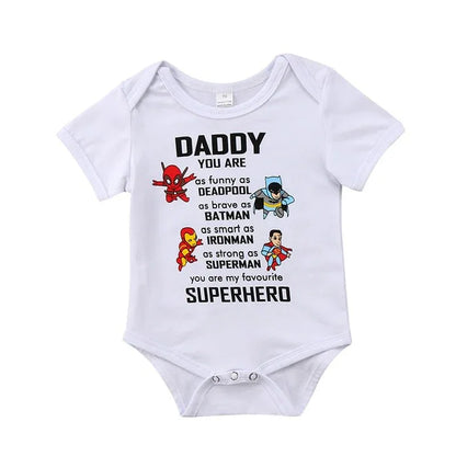 Baby Superhero Romper - Short Sleeve Cartoon Jumpsuit (0-18m) - Shello's Creative Boutique