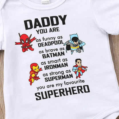Baby Superhero Romper - Short Sleeve Cartoon Jumpsuit (0-18m) - Shello's Creative Boutique