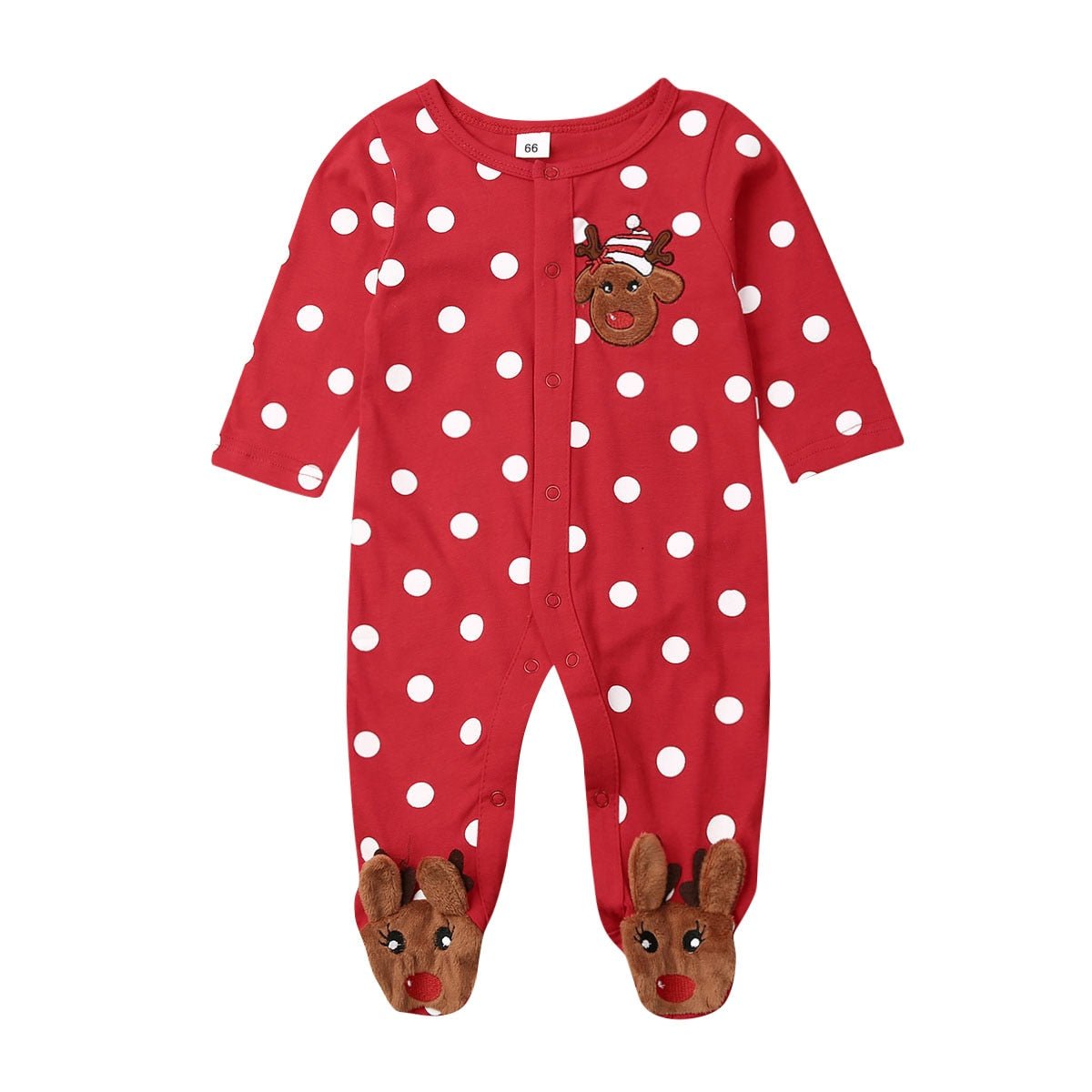 0 - 18M My First Christmas Baby Boy Girl Rompers Newborn Infant Baby Cartoon Deer Red Jumpsuit Playsuit Xmas Baby Costumes - Shello's Creative Boutique