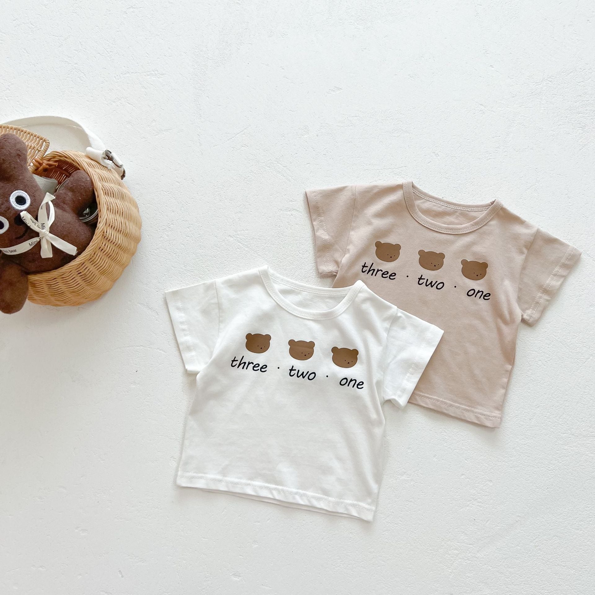 0 - 3 Years Old Baby Suspenders Suit Summer Baby Bear Short - Sleeved Top Suspender Shorts Two - Piece Set - Shello's Creative Boutique