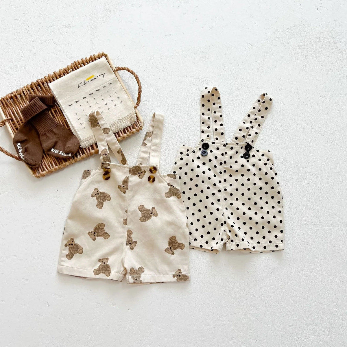 Baby Bear Suspender Shorts Two-Piece Set – Adorable Summer Style for Little Ones - Shello's Creative Boutique