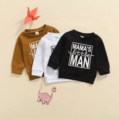 0-3Y Autumn Baby Boys Sweater Outwear 3 Colors Letter Printed Long Sleeve Pullover Causal Tops - Shello's Creative Boutique