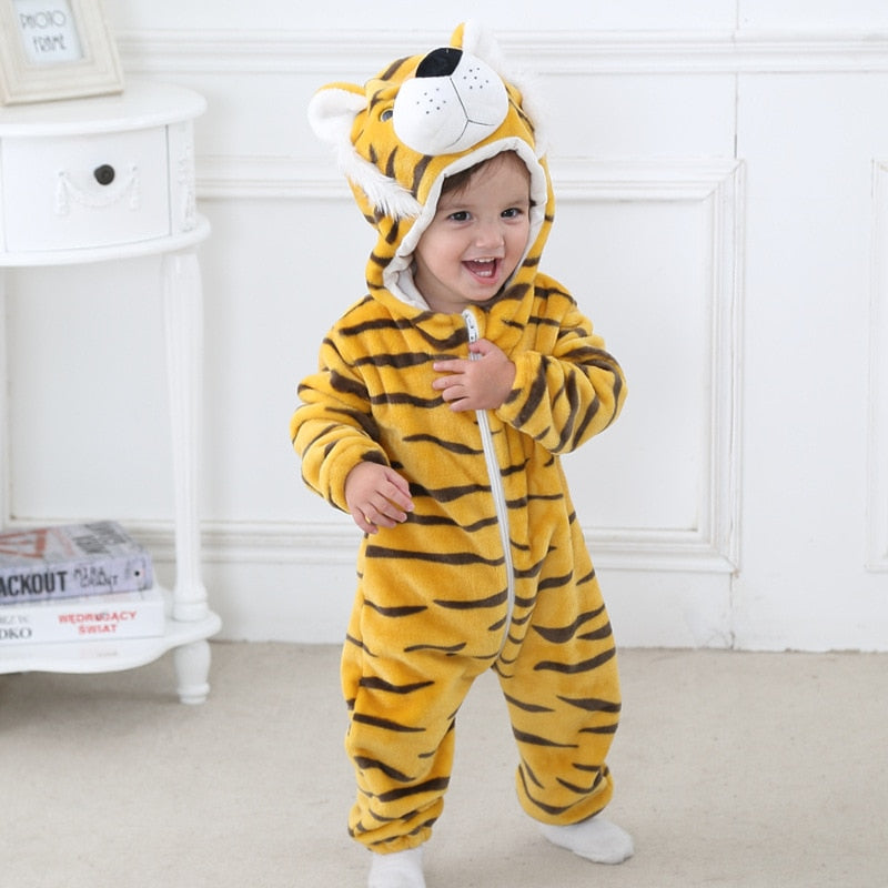 Baby Rompers Winter Kigurumi Lion Costume For Girls Boys Toddler Animal Jumpsuit Infant Clothes Pyjamas Kids Overalls ropa bebes eprolo