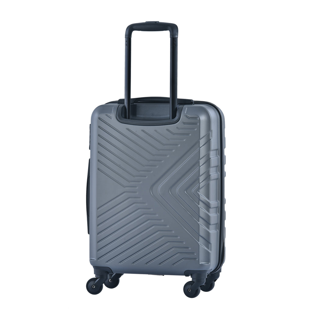 3 Piece Luggage Sets ABS Lightweight Suitcase with Two Hooks, Spinner Wheels, TSA Lock, (20/24/28) Gray eprolo