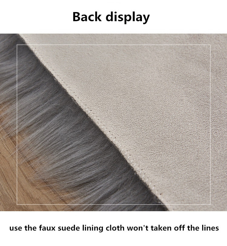 Artificial Wool Carpet Rectangle/Square garnish Faux Mat Seat Pad Plain Skin Fur Plain Fluffy Area Rugs Washable Home Textile Shello Creative Boutique