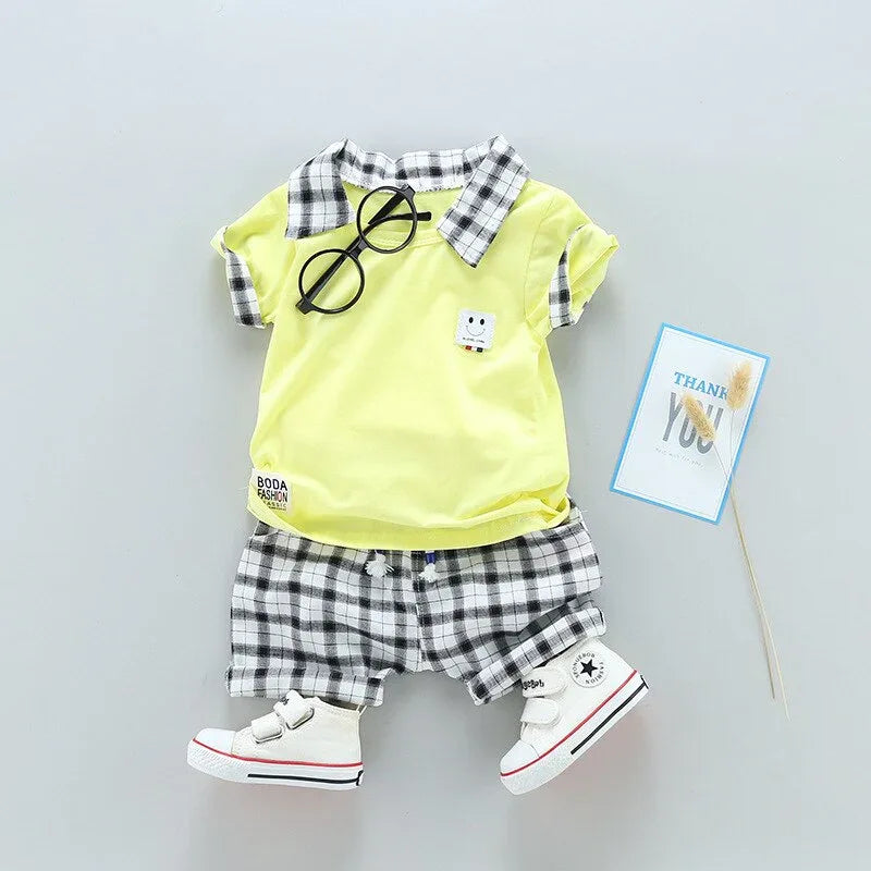 Two Children's Clothing Boy Cotton Suit Gentleman Undertakes Small Children's Clothing - Shello's Creative Boutique
