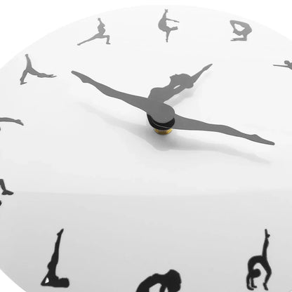 Yoga Postures Wall Clock GYM Fitness Flexible Girl Silent Modern Clock Watch Home Decor Meditation Decor Yoga Studio Relax Gift - Shello's Creative Boutique
