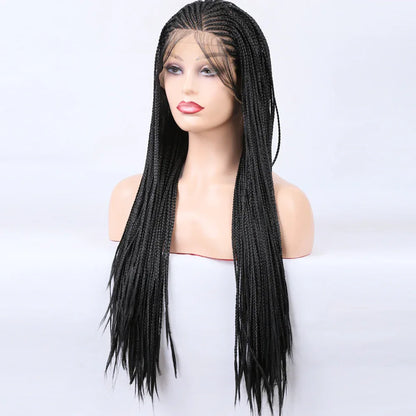 Long Box Braid Lace Front Wig - Synthetic Braided Wig for Black Women - Shello's Creative Boutique