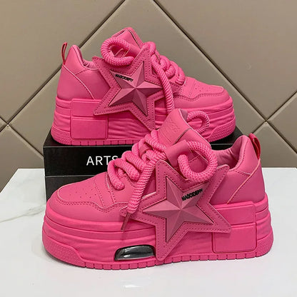Women Sneakers Platform Casual Sports Star Design Vulcanized Shoes - Shello's Creative Boutique