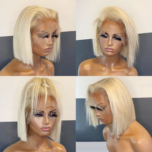 613 Blonde Bob Wig Short Straight Human Hair Wigs For Women Shello Creative Boutique