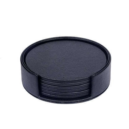Creative PU leather coaster Exquisite insulated tea water cushion Square leather coaster - Shello's Creative Boutique