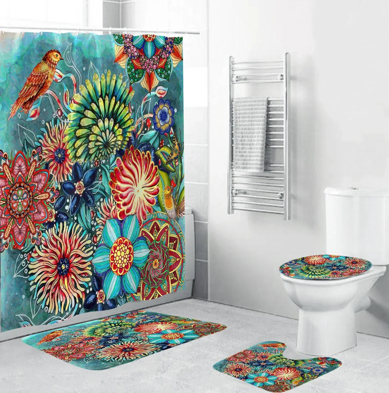 Bohemian Style 3D Digital Printing Waterproof and Mould Proof Shower Curtain Bathroom Shower Curtain - Shello's Creative Boutique