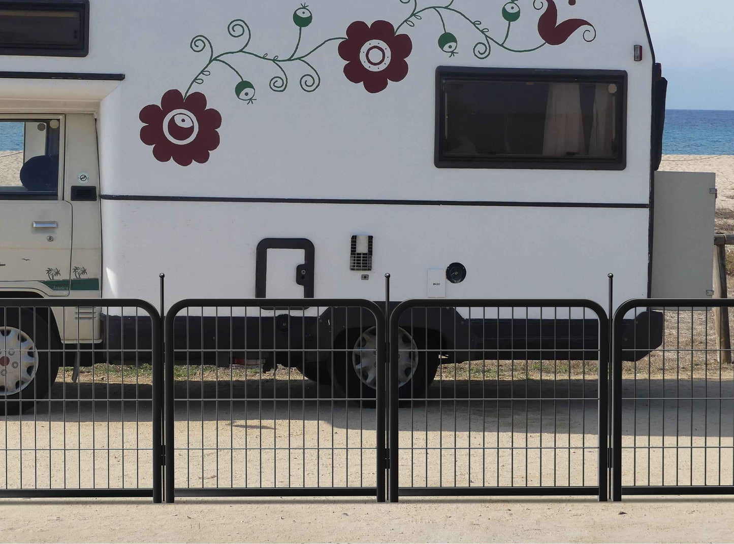 12-Panel Dog Fence - 24" Portable Indoor/Outdoor Pet Pen