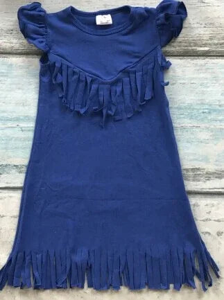 baby girls spring summer solid Tassels cotton dress boutique all-match clothing kids wear fringe multi color mint hot sale - Shello's Creative Boutique