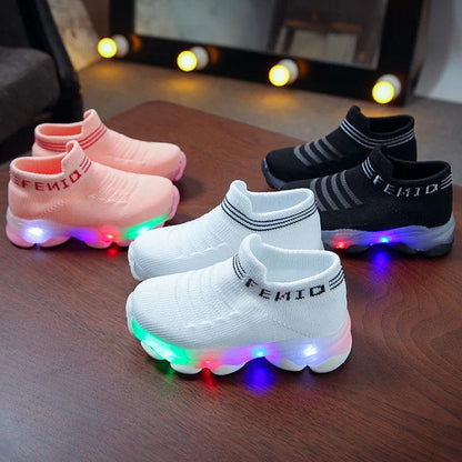 LED Mesh Light-Up Sneakers – Luminous Sport Shoes for Boys & Girls (Sizes 21–30) - Shello's Creative Boutique