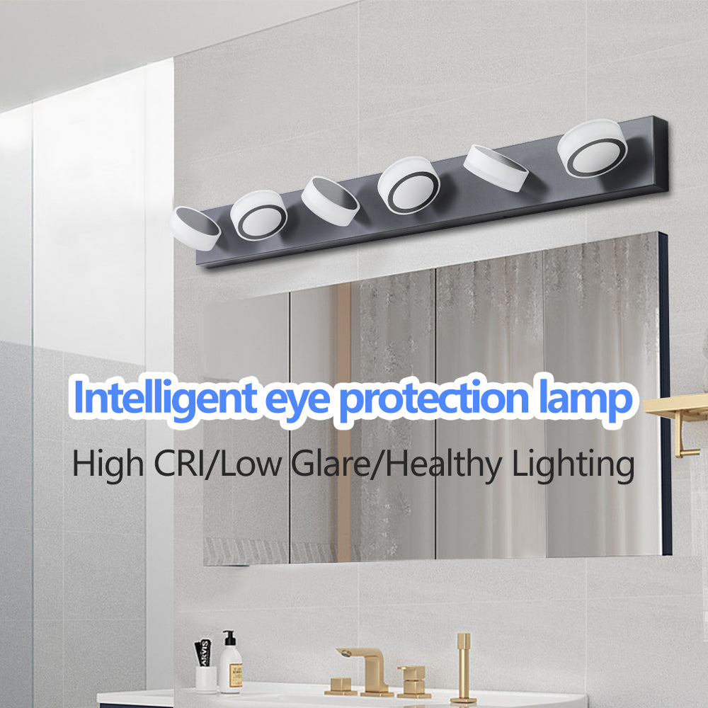 LED Modern Black 6-Light Vanity Lights Fixtures Over Mirror Bath Wall Lighting eprolo