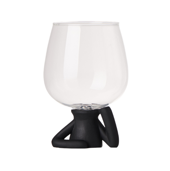 Two in one wine glass with cork and high borosilicate glass wine glass eprolo