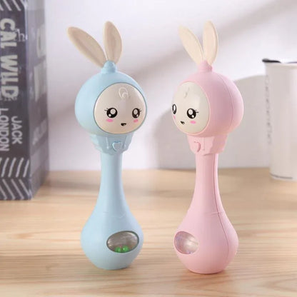 Musical Flashing Baby Rattles - Rabbit Hand Bells Educational Toy 0-12M - Shello's Creative Boutique