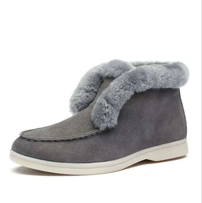 Women's Suede Ankle Boots - Warm Fur-Lined Winter Boots - Shello's Creative Boutique