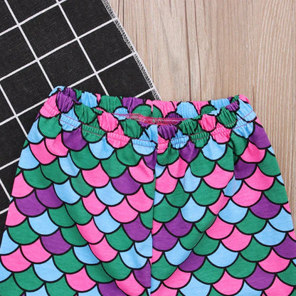 Eprolo Mermaid Pajama Set – Cute Cartoon Long Sleeve T-Shirt & Pants for Girls | Ages 3–7 - Shello's Creative Boutique