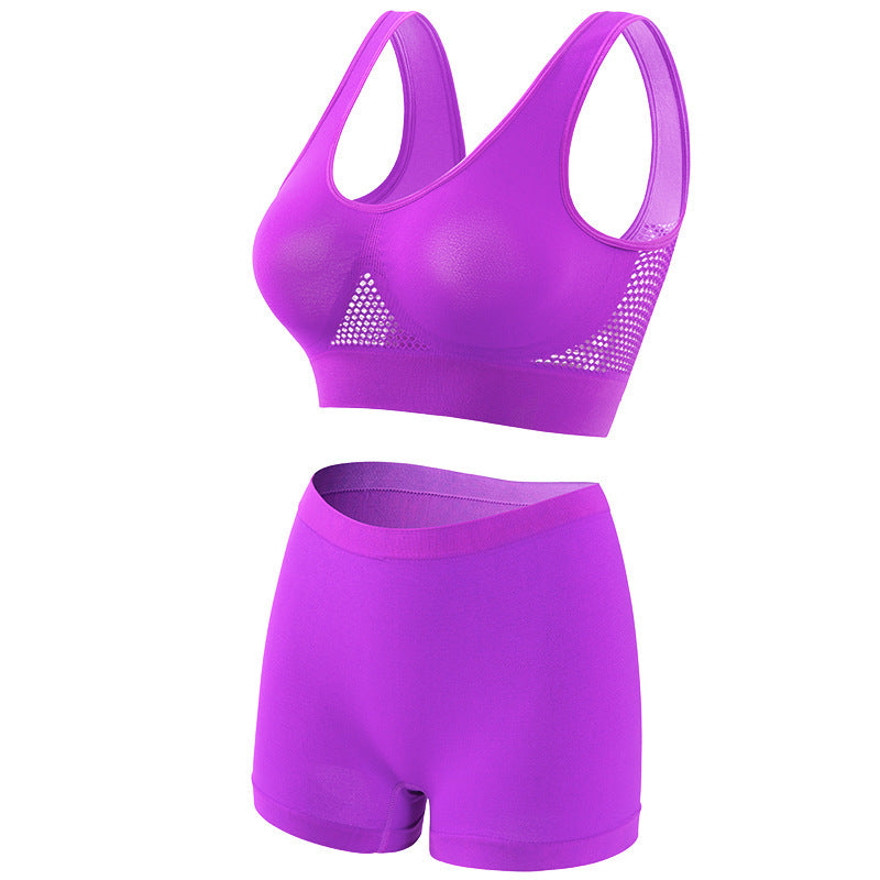 Large chest, small gathering, plus size lingerie for women weighing 200 pounds, seamless sports bra set eprolo