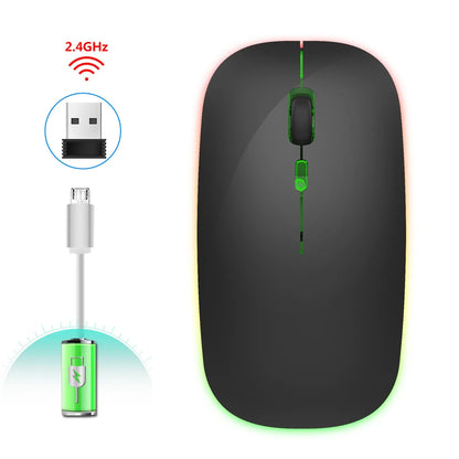 2.4G Colorful Luminous Wireless Mouse Silent Laptop Desktop Office Mouse - Shello's Creative Boutique