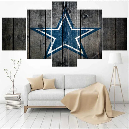 5 Pcs FootBall Sport Cowboys Team Paintings Wall Home Decor Dallas Picture Canvas Painting Calligraphy For Living Room Bedroom - Shello's Creative Boutique