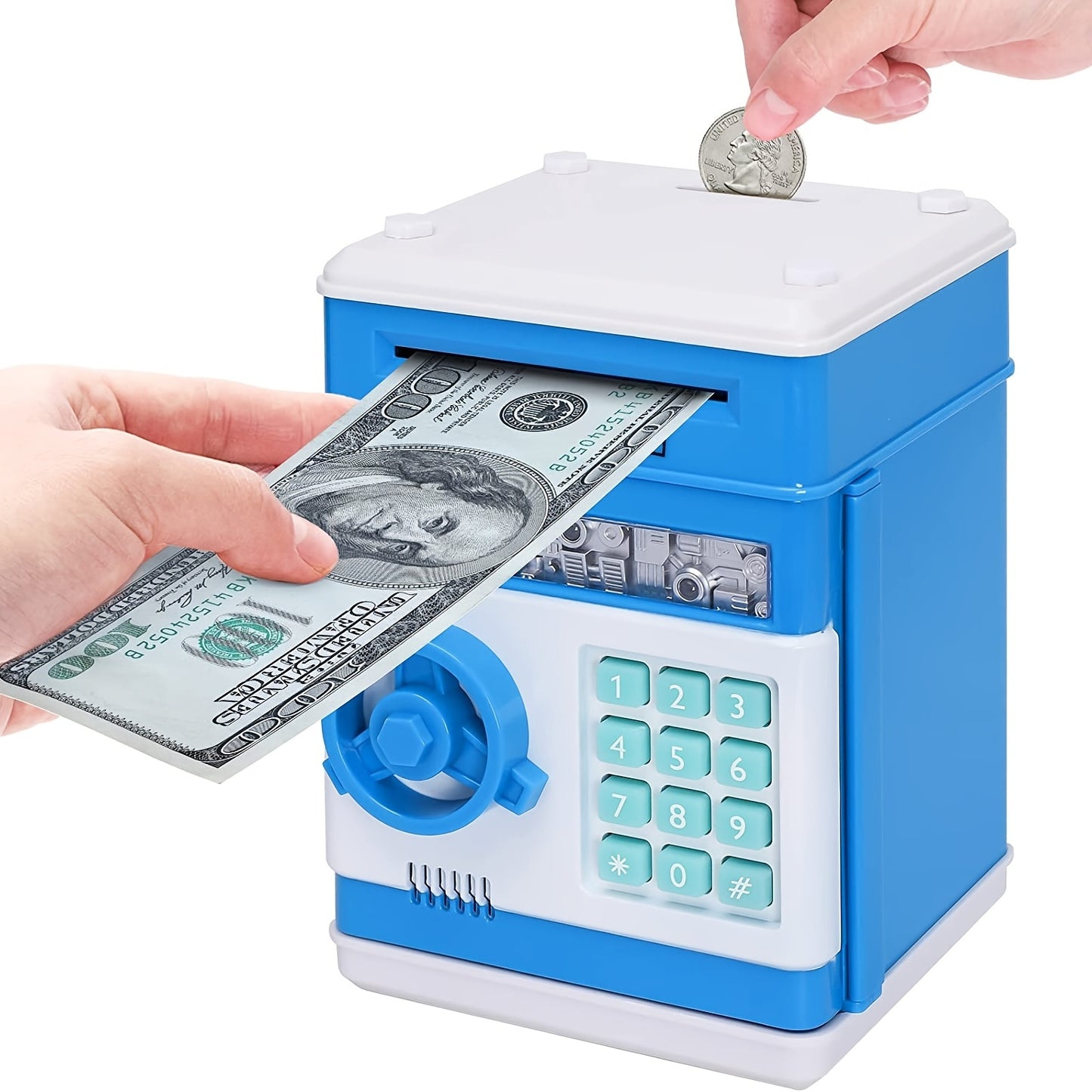 Kids ATM Piggy Bank with Password - Electronic Money Box with Auto Coin Slot