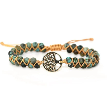 Vintage Leather Bracelets natural Stone Wrap Bracelets for men and Women tree Boho Friendship Bracelet Handmade Jewelry - Shello's Creative Boutique