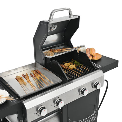 2+2 multifunctional gas barbecue grill and covered grill combination for outdoor cooking - barbecue, barbecue, pizza. - Shello's Creative Boutique