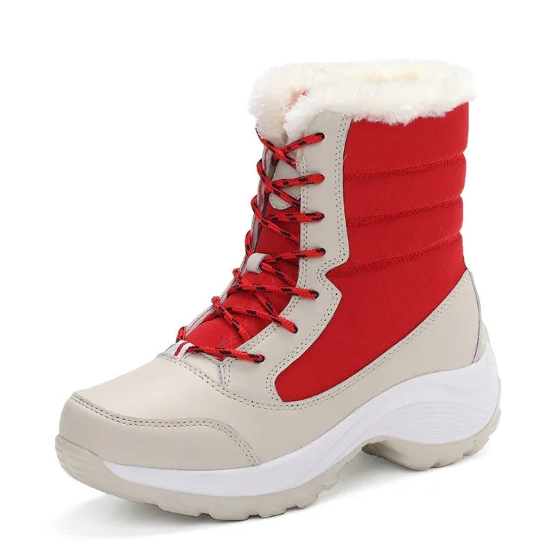 Snow boots, women's boots, flat heels, Martin boots, women's boots, lace up, women's cotton shoes, oversized outdoor travel - Shello's Creative Boutique