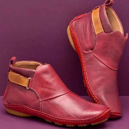 Women's Velcro Martin Boots - Flat Ankle Boots - Shello's Creative Boutique