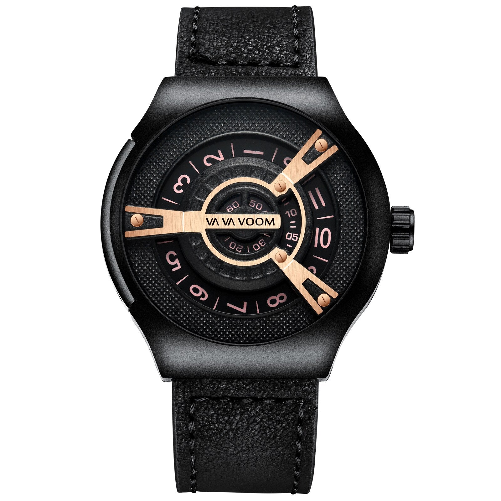 VAVA VOOM Brand VA-275 Creative Big Watch Men Fashions Sports Watches Men's Wrist Watch Men Luxury Casual Men Watch Leather Male Clock Shello Creative Boutique